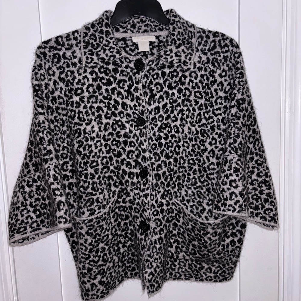 Christian SIRIANO Leopard Print Button-Up Cardigan